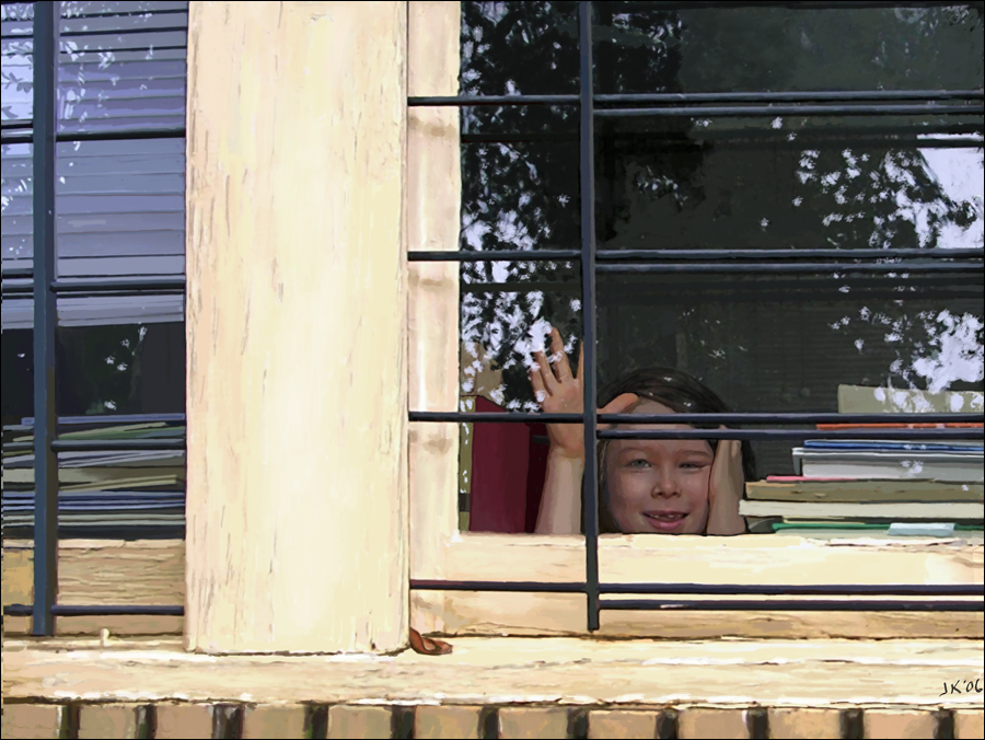 H.o.p. at the Window, 2004 (digital painting)