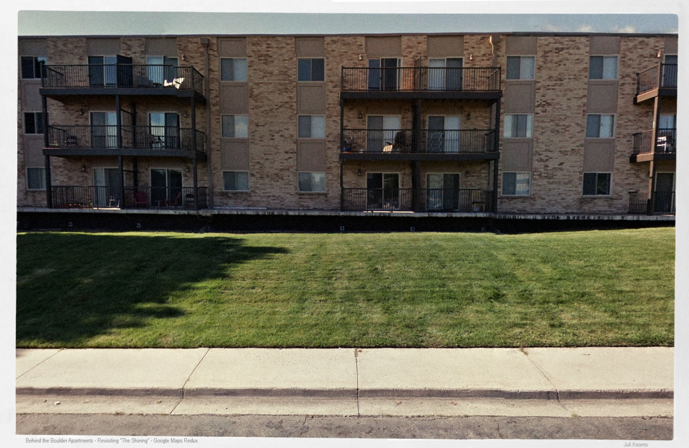 Behind the Boulder Apartment Building (Revisiting the Shining) Google