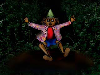 TPinocchio, not having listened to the good advice of the Talking Cricket, meets up with trouble. 

