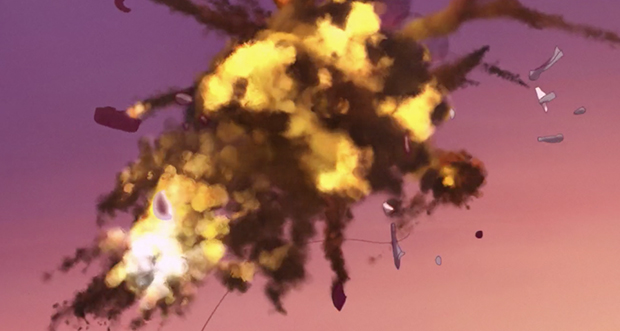 The kite that Dyland and Robin fly collides with the jet