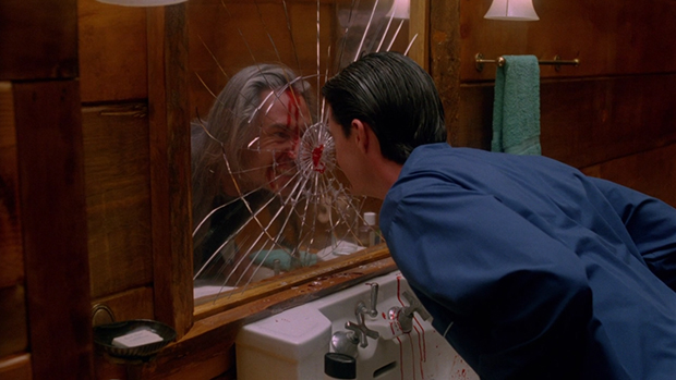 Bob and Cooper's Doppelganger in the mirror
