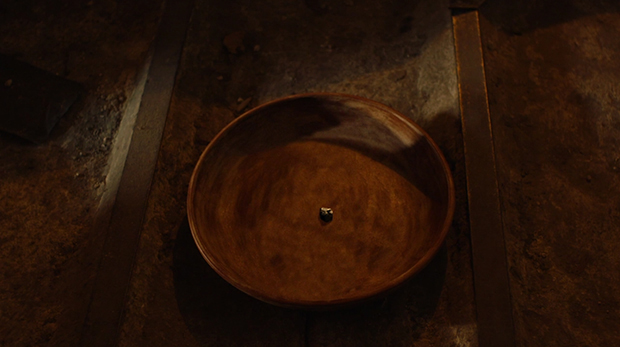 Bowl and shrunken object