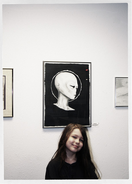 Alien painting by Nathan Blodgett, International UFO Museum